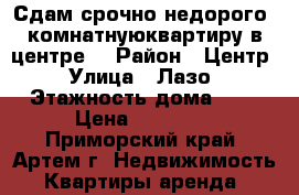 Сдам срочно недорого 1комнатнуюквартиру в центре! › Район ­ Центр › Улица ­ Лазо › Этажность дома ­ 5 › Цена ­ 10 000 - Приморский край, Артем г. Недвижимость » Квартиры аренда   